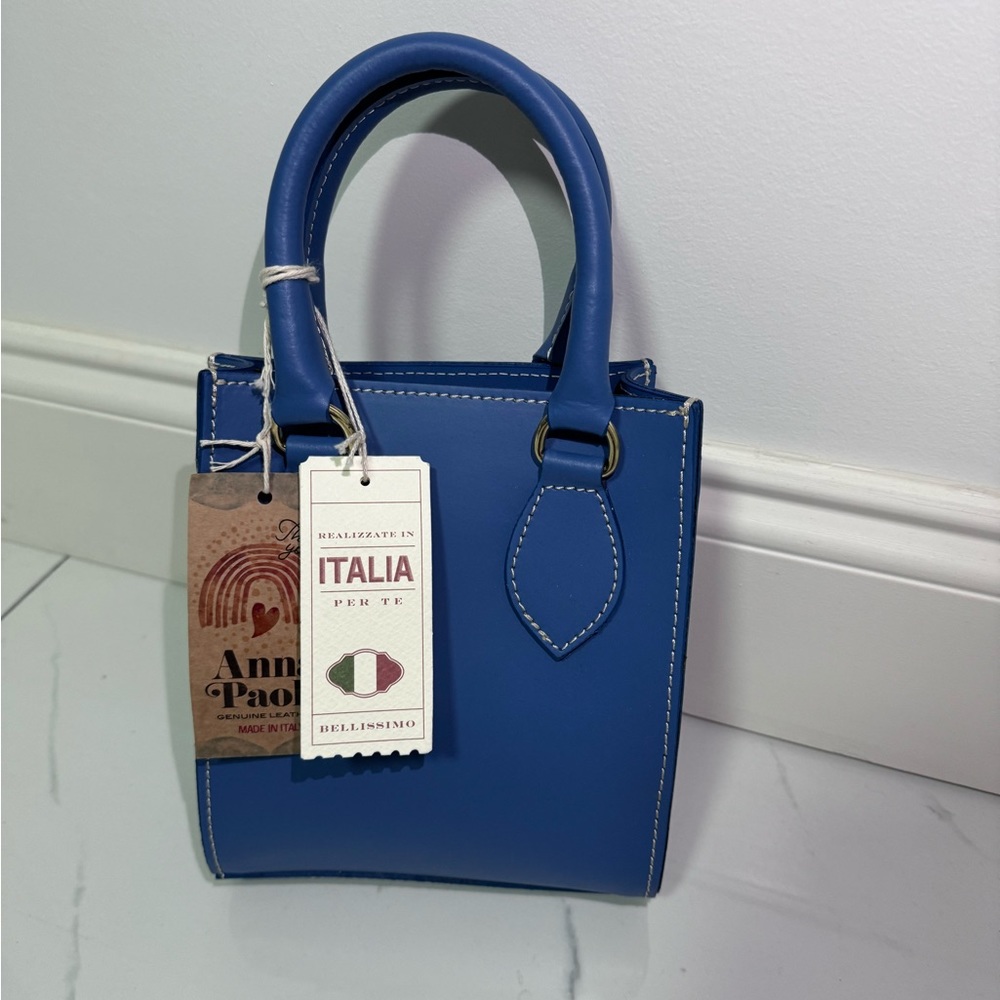 Italian Blue Leather Purse!